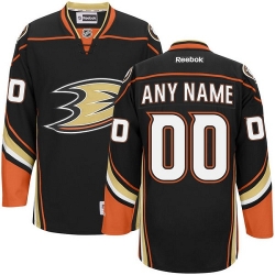 Women's Reebok Anaheim Ducks Customized Authentic Black Home NHL Jersey