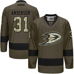 Frederik Andersen Reebok Anaheim Ducks Premier Green Salute to Service NHL Jersey