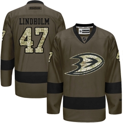 Hampus Lindholm Reebok Anaheim Ducks Authentic Green Salute to Service NHL Jersey