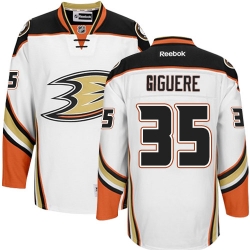 Jean-Sebastien Giguere Reebok Anaheim Ducks Premier White Away NHL Jersey