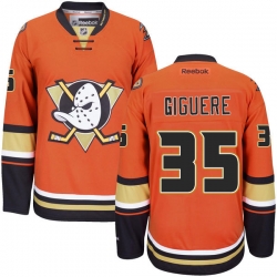 Jean-Sebastien Giguere Reebok Anaheim Ducks Authentic Orange Third NHL Jersey