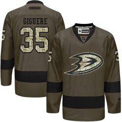 Jean-Sebastien Giguere Reebok Anaheim Ducks Authentic Green Salute to Service NHL Jersey