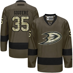 Jean-Sebastien Giguere Reebok Anaheim Ducks Premier Green Salute to Service NHL Jersey