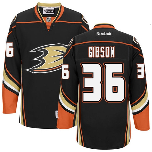 John Gibson Reebok Anaheim Ducks Authentic Black Home NHL Jersey