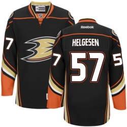 Kenton Helgesen Reebok Anaheim Ducks Authentic Black Team Color Jersey
