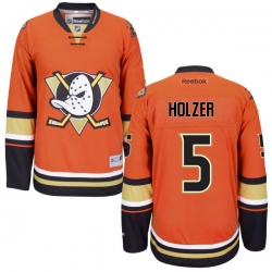 Korbinian Holzer Reebok Anaheim Ducks Premier Orange Alternate Jersey