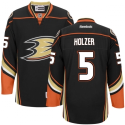 Korbinian Holzer Reebok Anaheim Ducks Authentic Black Team Color Jersey