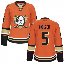 Korbinian Holzer Women's Reebok Anaheim Ducks Premier Orange Alternate Jersey