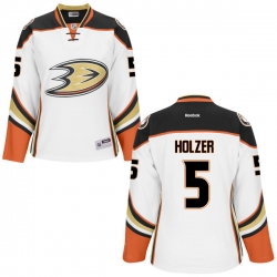 Korbinian Holzer Women's Reebok Anaheim Ducks Authentic White Jersey