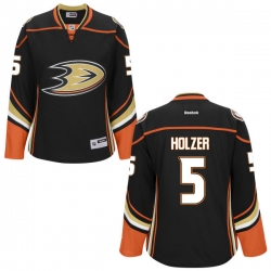 Korbinian Holzer Women's Reebok Anaheim Ducks Authentic Black Jersey