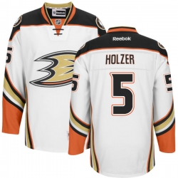 Korbinian Holzer Youth Reebok Anaheim Ducks Premier White Jersey