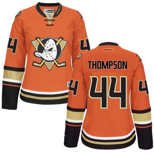 Nate Thompson Women's Reebok Anaheim Ducks Authentic Orange Alternate Jersey