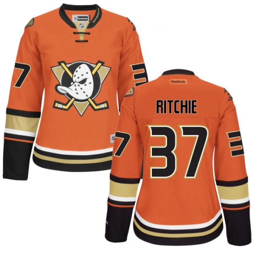 Nick Ritchie Women's Reebok Anaheim Ducks Premier Orange Alternate Jersey