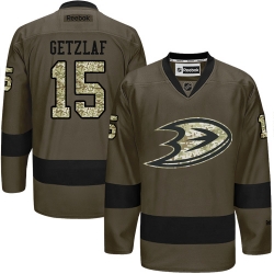 Ryan Getzlaf Reebok Anaheim Ducks Authentic Green Salute to Service NHL Jersey