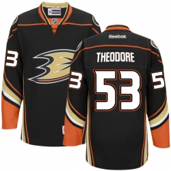 Shea Theodore Reebok Anaheim Ducks Premier Black Team Color Jersey
