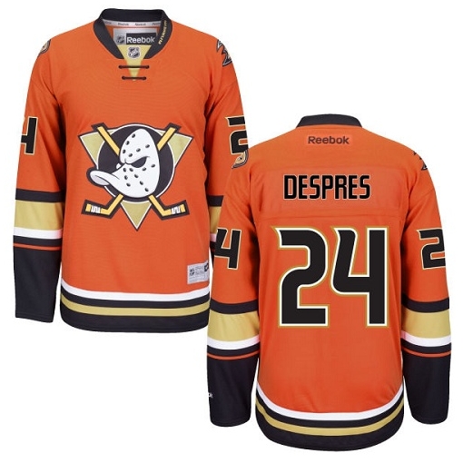 Simon Despres Reebok Anaheim Ducks Authentic Orange Third NHL Jersey