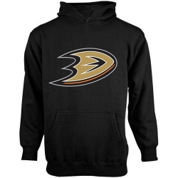 NHL Old Time Hockey Anaheim Ducks Youth Big Logo Fleece Pullover Hoodie - Black