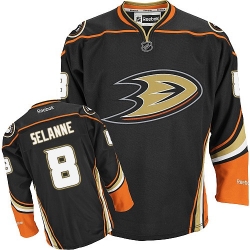 Teemu Selanne Reebok Anaheim Ducks Premier Black Home NHL Jersey