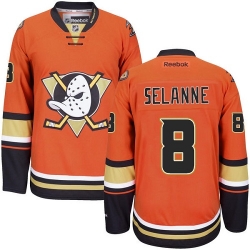Teemu Selanne Reebok Anaheim Ducks Authentic Orange Third NHL Jersey