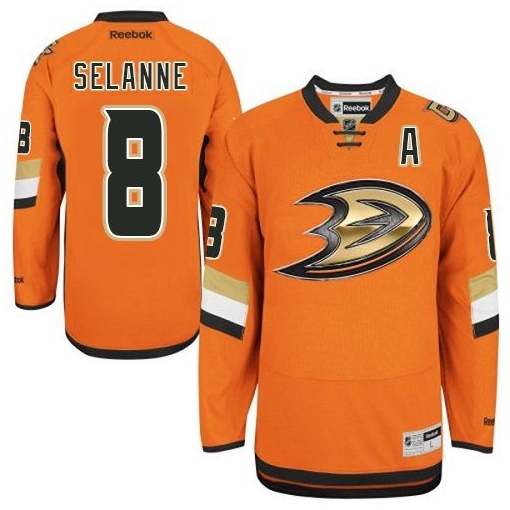 Teemu Selanne Reebok Anaheim Ducks Authentic Orange NHL Jersey