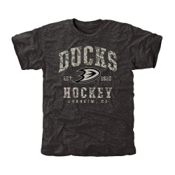 NHL Anaheim Ducks Black Camo Stack Tri-Blend T-Shirt