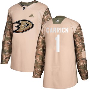 Trevor Carrick Youth Adidas Anaheim Ducks Authentic Camo Veterans Day Practice Jersey