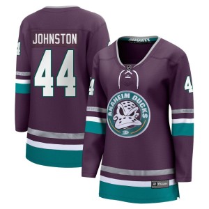 Ross Johnston Women's Fanatics Branded Anaheim Ducks Premier Purple 30th Anniversary Breakaway Jersey