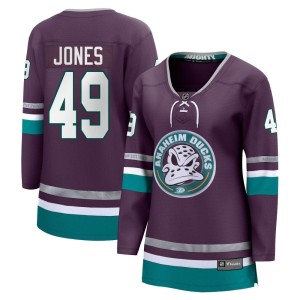 Max Jones Women's Fanatics Branded Anaheim Ducks Premier Purple 30th Anniversary Breakaway Jersey