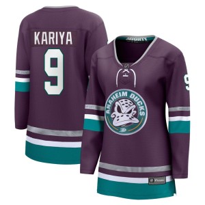 Paul Kariya Women's Fanatics Branded Anaheim Ducks Premier Purple 30th Anniversary Breakaway Jersey