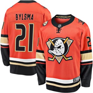 Dan Bylsma Men's Fanatics Branded Anaheim Ducks Premier Orange Breakaway 2019/20 Alternate Jersey