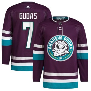 Radko Gudas Men's Adidas Anaheim Ducks Authentic Purple 30th Anniversary Primegreen Jersey