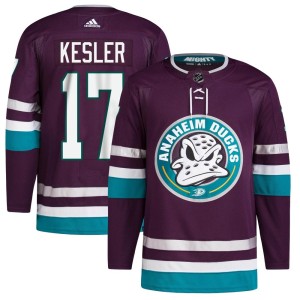 Ryan Kesler Men's Adidas Anaheim Ducks Authentic Purple 30th Anniversary Primegreen Jersey