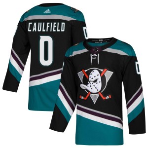 Judd Caulfield Youth Adidas Anaheim Ducks Authentic Black Teal Alternate Jersey