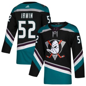 Matt Irwin Youth Adidas Anaheim Ducks Authentic Black ized Teal Alternate Jersey