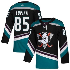Josh Lopina Youth Adidas Anaheim Ducks Authentic Black Teal Alternate Jersey