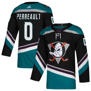 Jacob Perreault Youth Adidas Anaheim Ducks Authentic Black Teal Alternate Jersey
