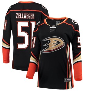 Olen Zellweger Women's Fanatics Branded Anaheim Ducks Breakaway Black Home Jersey