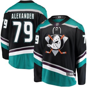 Gage Alexander Men's Fanatics Branded Anaheim Ducks Breakaway Black Alternate Jersey