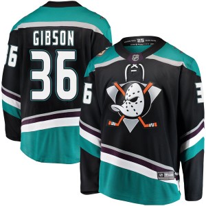 John Gibson Men's Fanatics Branded Anaheim Ducks Breakaway Black Alternate Jersey