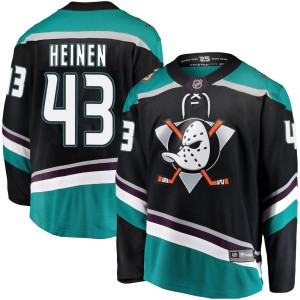Danton Heinen Men's Fanatics Branded Anaheim Ducks Breakaway Black ized Alternate Jersey