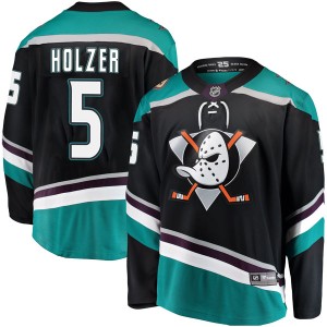 Korbinian Holzer Men's Fanatics Branded Anaheim Ducks Breakaway Black Alternate Jersey