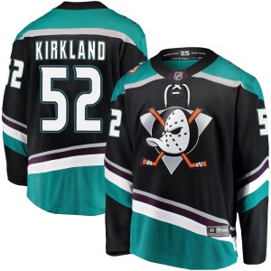 Justin Kirkland Men's Fanatics Branded Anaheim Ducks Breakaway Black Alternate Jersey