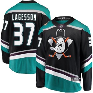 William Lagesson Men's Fanatics Branded Anaheim Ducks Breakaway Black Alternate Jersey