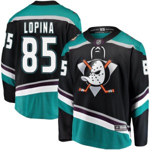 Josh Lopina Men's Fanatics Branded Anaheim Ducks Breakaway Black Alternate Jersey
