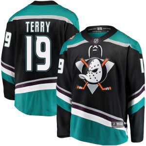 Troy Terry Men's Fanatics Branded Anaheim Ducks Breakaway Black Alternate Jersey