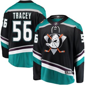 Brayden Tracey Men's Fanatics Branded Anaheim Ducks Breakaway Black Alternate Jersey