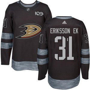 Olle Eriksson Ek Youth Anaheim Ducks Authentic Black 1917-2017 100th Anniversary Jersey