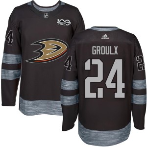 Bo Groulx Youth Anaheim Ducks Authentic Black 1917-2017 100th Anniversary Jersey