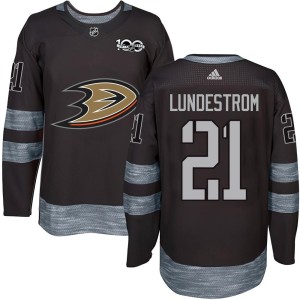 Isac Lundestrom Youth Anaheim Ducks Authentic Black 1917-2017 100th Anniversary Jersey