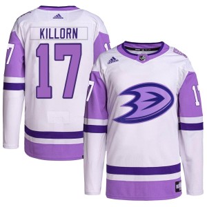 Alex Killorn Men's Adidas Anaheim Ducks Authentic White/Purple Hockey Fights Cancer Primegreen Jersey